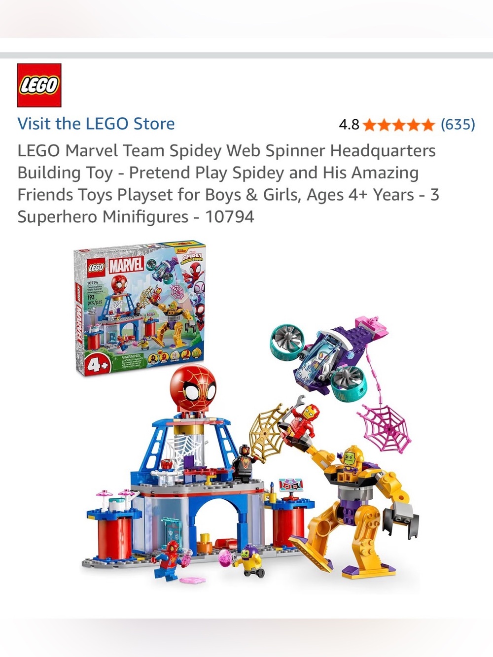 NEW IN BOX LEGO marvel team spidey web